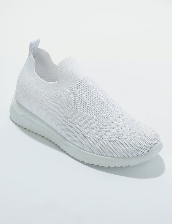 Baskets textile mesh légères, à enfiler (blanc) Baskets textile mesh légères, à enfiler (blanc)